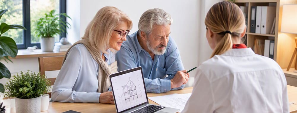 Couple de séniors se demandant l'âge limite pour un prêt immobilier